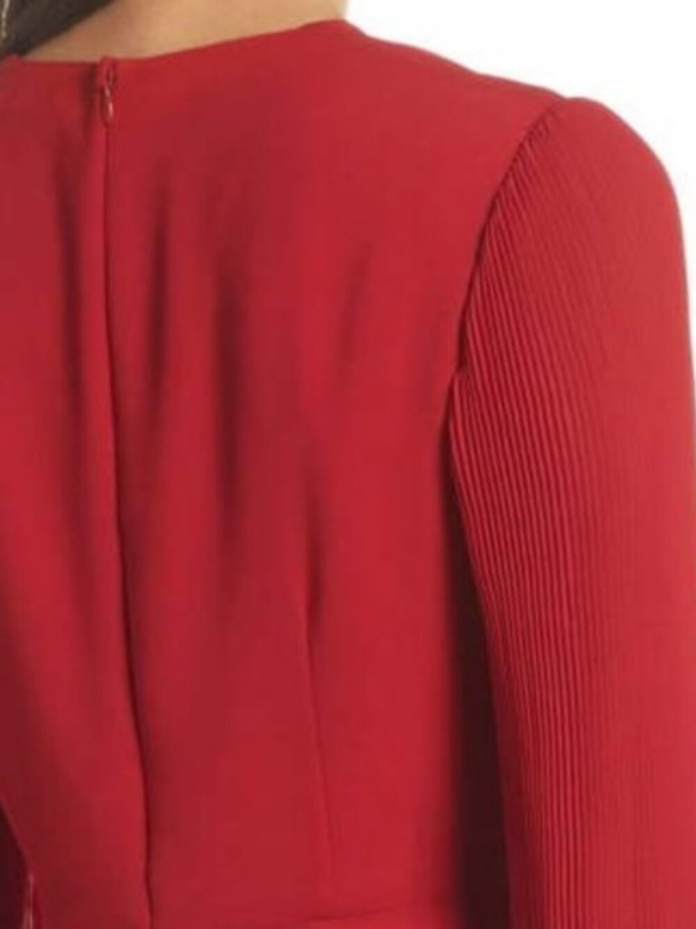 Chelsea28 Red pleated Ruffle Dress, 4 - Picture 4 of 5